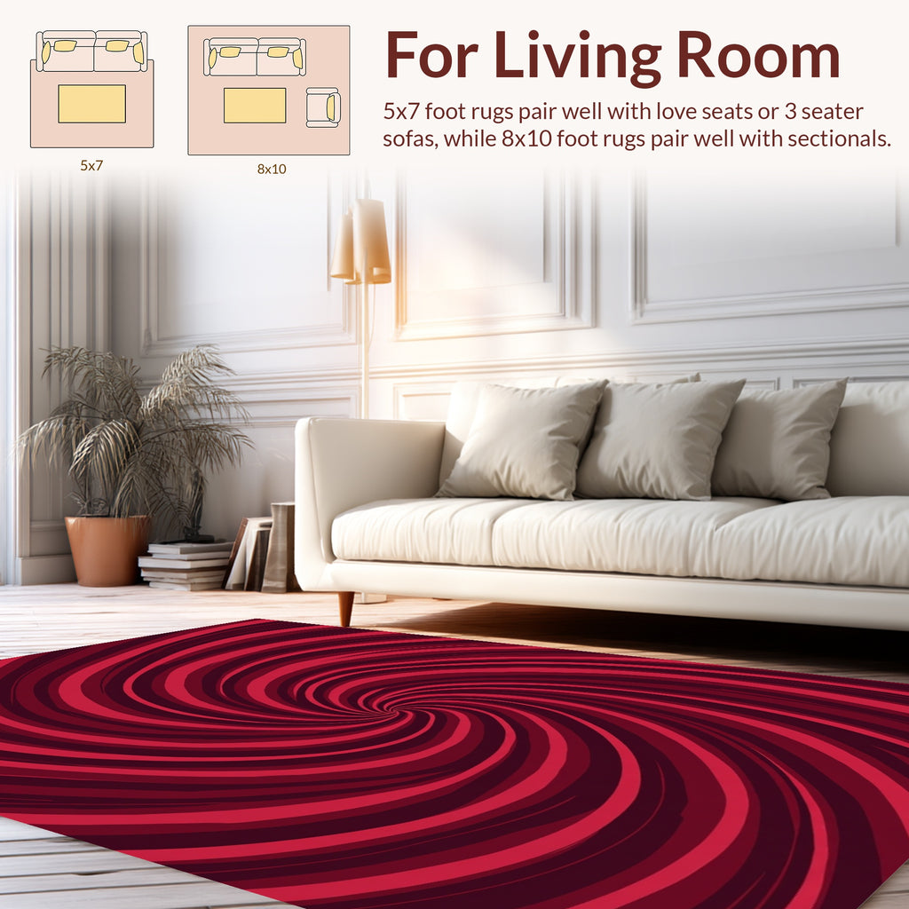 Crimson Swirl Pattern Rug
