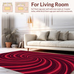 Crimson Swirl Pattern Rug