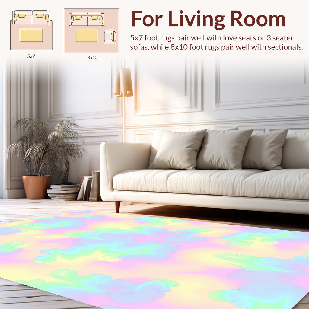 Dreamy Cloud Pastel Swirl Design Rug