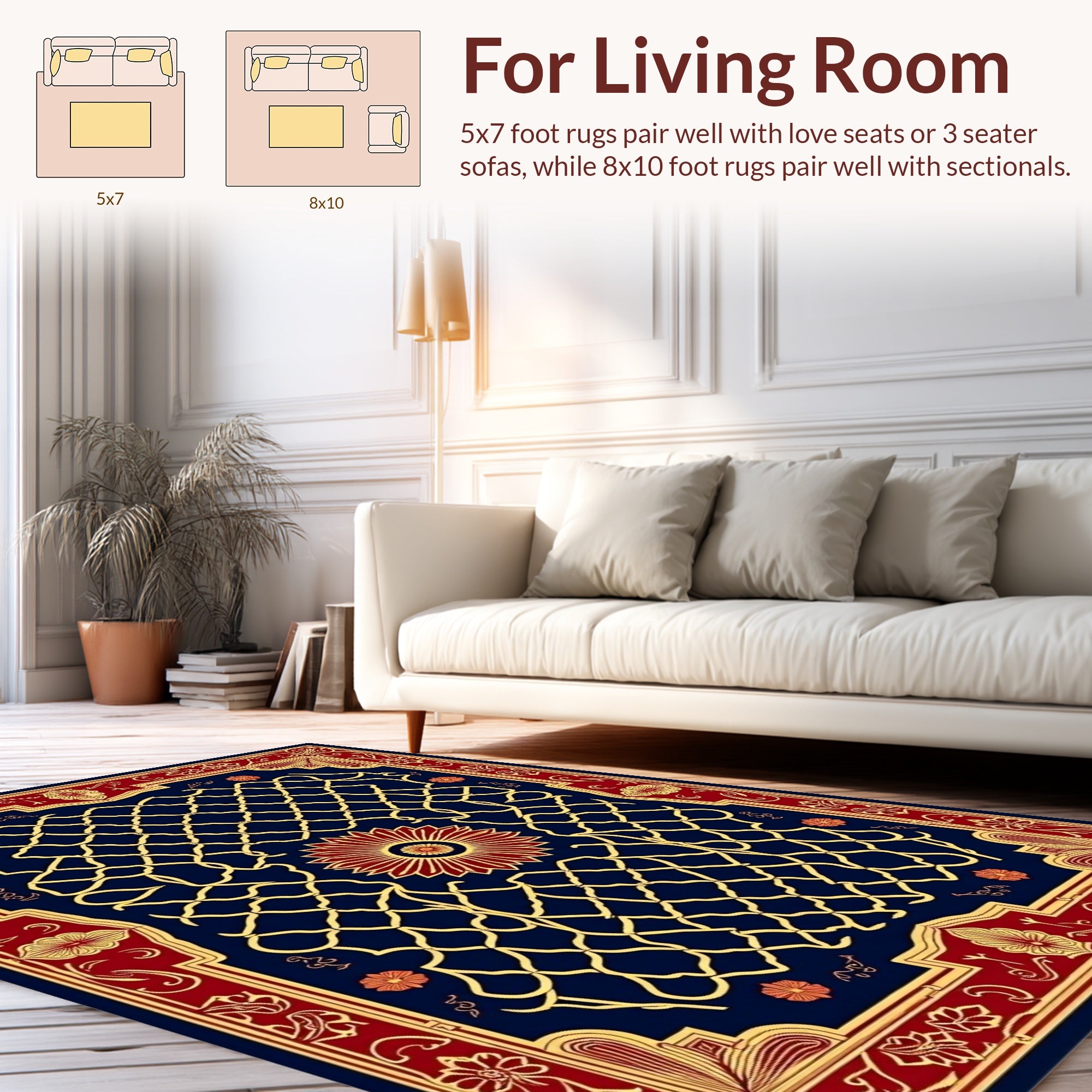 Ornate Floral Lattice Pattern Rug