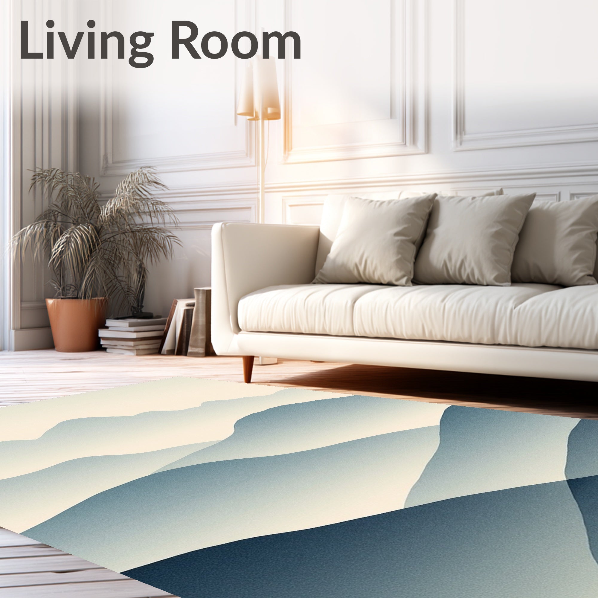 Layered Mountain Mist Abstract Rug
