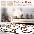 Abstract Brown Line Art Pattern Rug