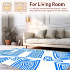 Abstract Blue Organic Maze Rug