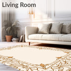 Elegant Floral Vine Border Rug