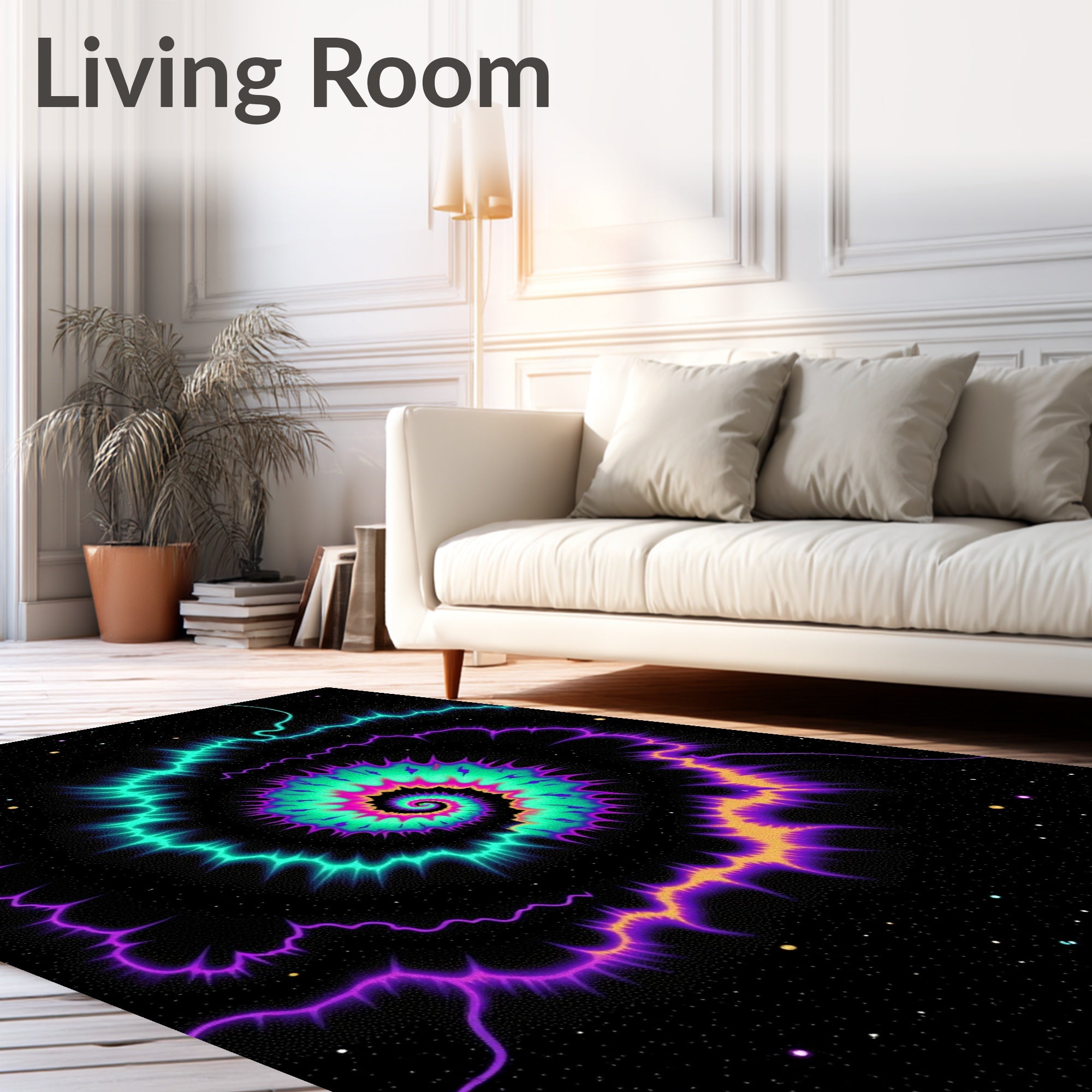 Galactic Psychedelic Spiral Nebula Rug