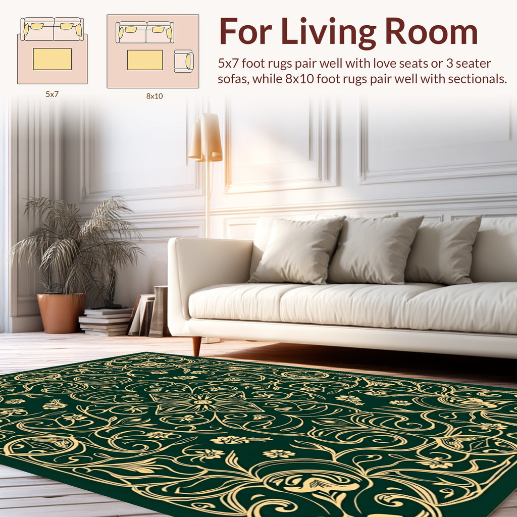Elegant Floral Garden Pattern Rug