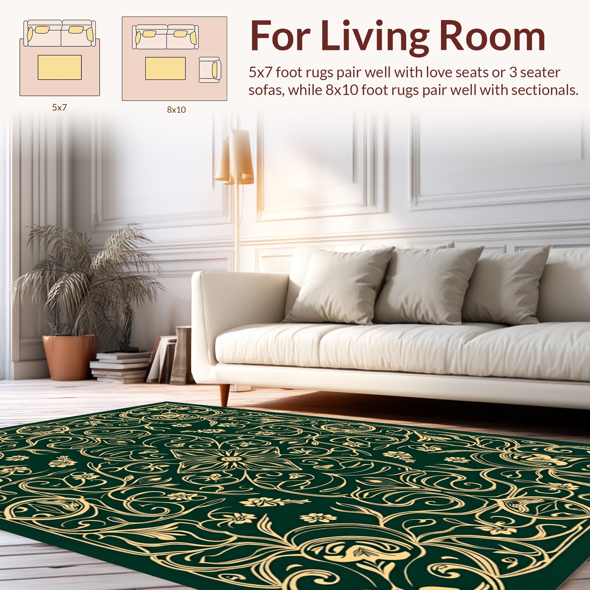 Elegant Floral Garden Pattern Rug