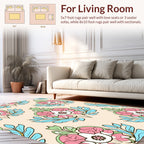 Pastel Floral Damask Pattern Rug