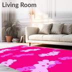 Playful Pink Cloud Pattern Rug