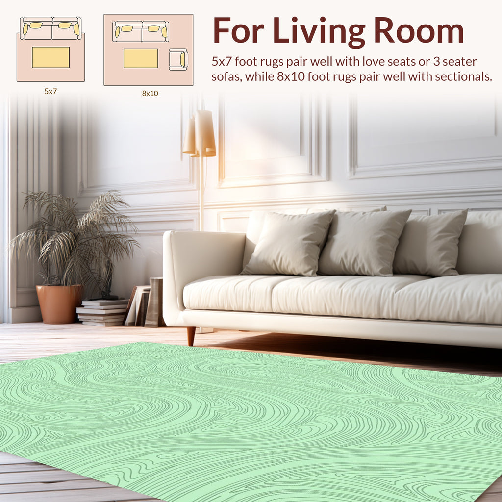 Abstract Swirls Linear Pattern Rug
