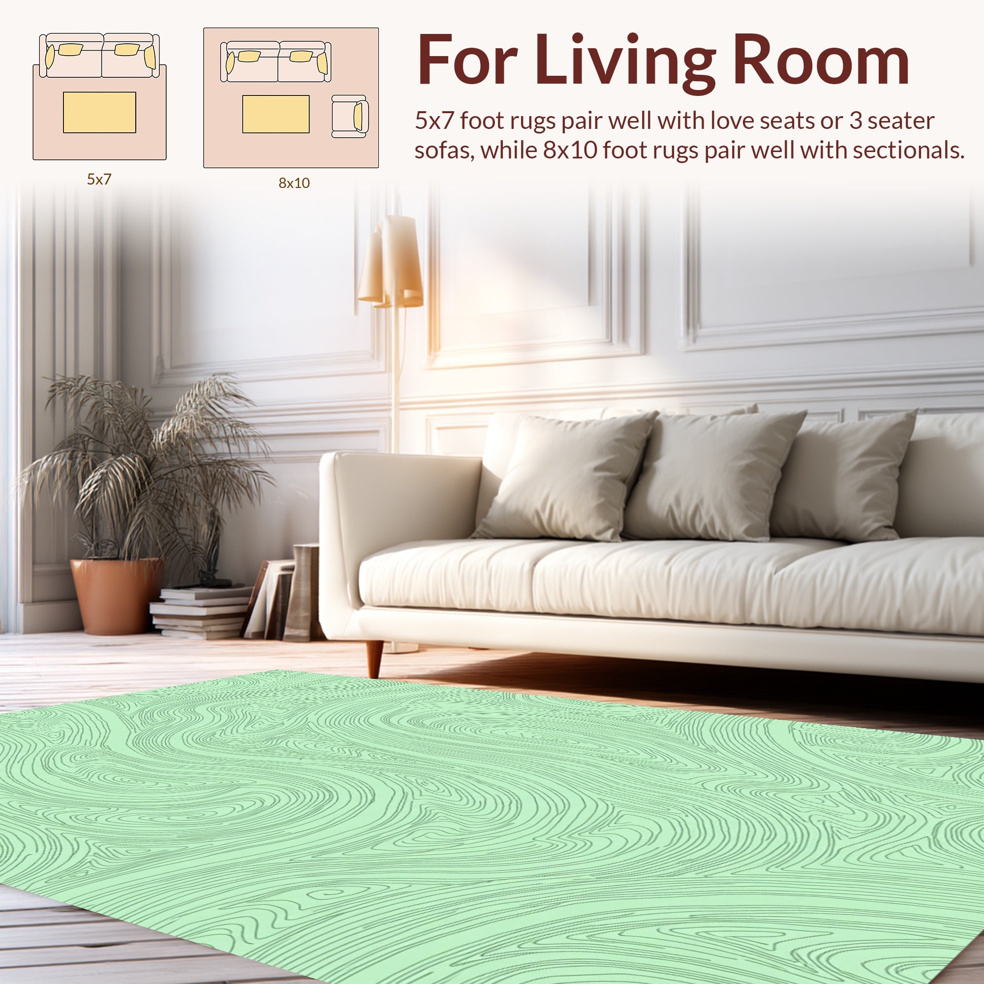 Abstract Swirls Linear Pattern Rug