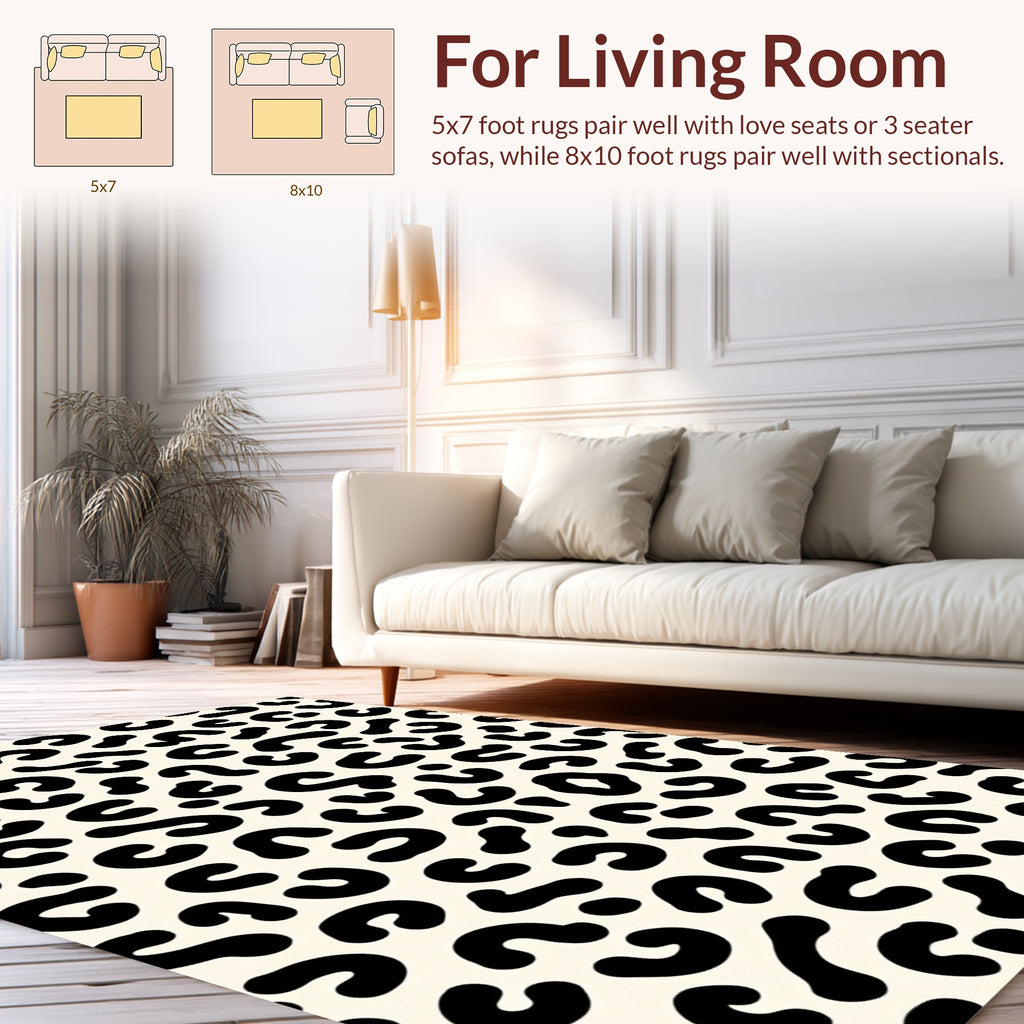 Modern Leopard Spot Print Pattern Rug