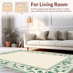 Classic Green Floral Vine Pattern Rug