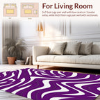 Vibrant Purple Wavy Stripe Pattern Rug