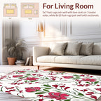 Delicate Flora Pattern With Pink Flowers Rug