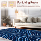 Wavy Blue Flow Pattern Rug