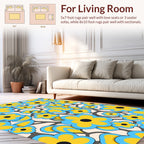 Retro Floral Daisy Pattern Rug