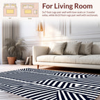 Bold Geometric Parallel Line Design Rug