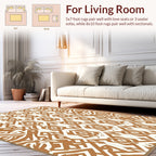 Geometric Amber And Cream Pattern Rug