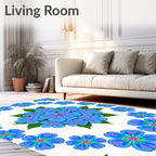 Blue Floral Bunch Scattered Rug