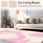 Abstract Pink Swirl Organic Pattern Rug