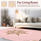 Elegant Gold Sunburst Ornament Rug
