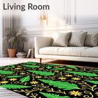 Emerald Forest Floral Vine Arrangement Rug