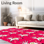 Merry Reindeer Glitter Star Rug