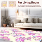 Abstract Floral Pink Pastel Pattern Rug