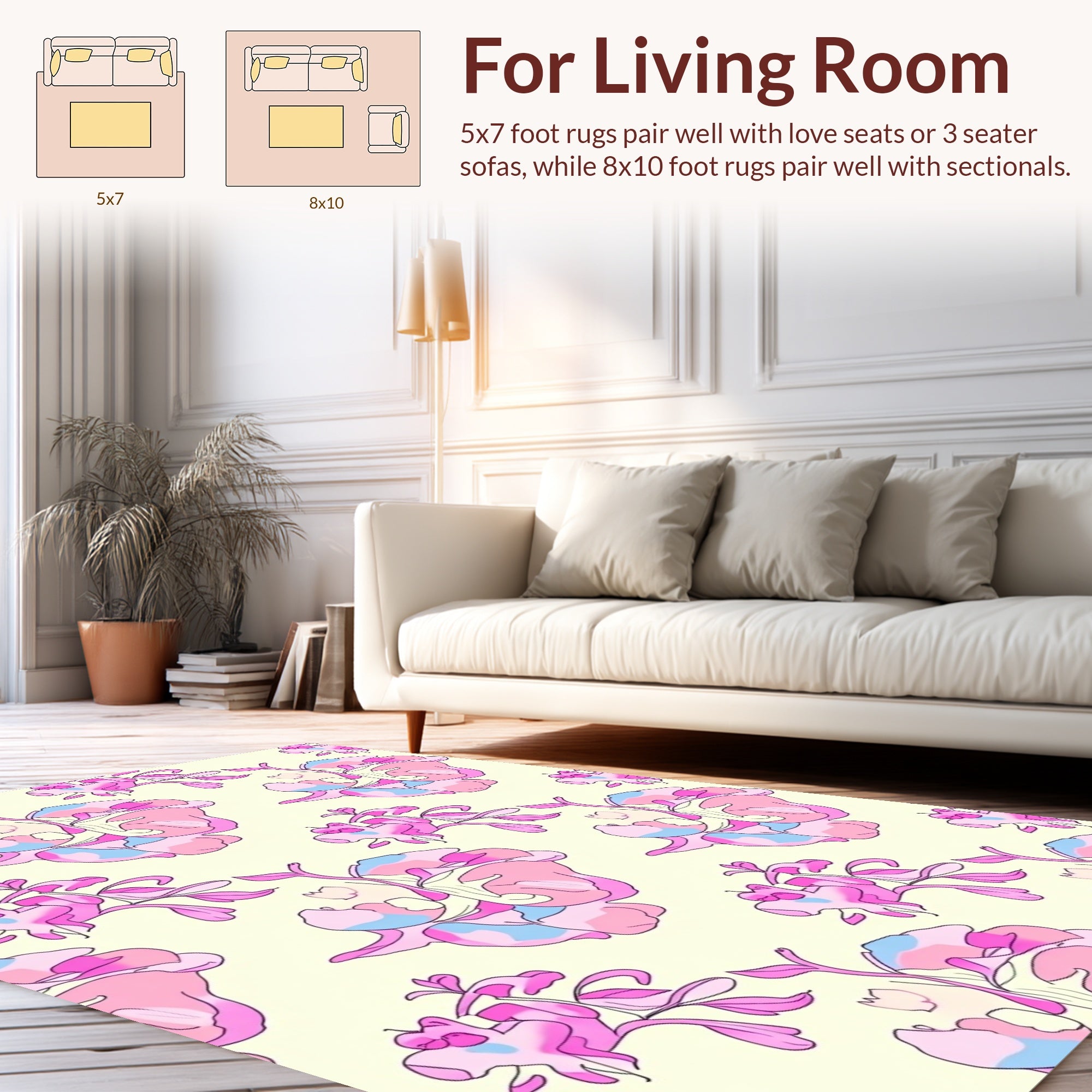 Abstract Floral Pink Pastel Pattern Rug