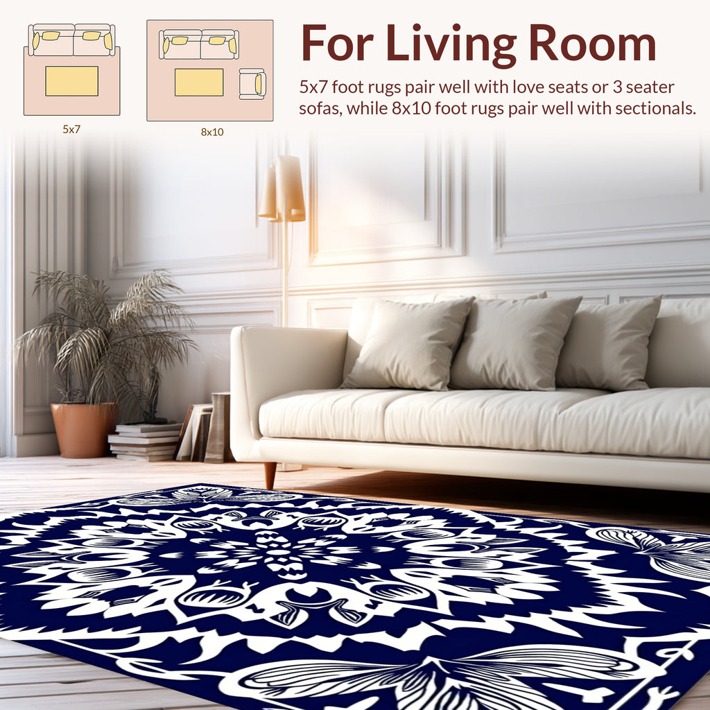 Bold Floral Mandala Design Rug