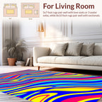 Vibrant Wavy Multi-Color Stripe Rug