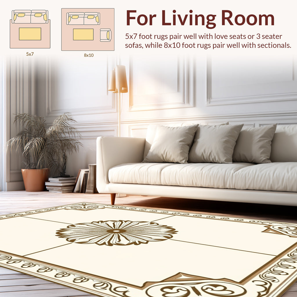 Classic Floral Medallion Border Rug