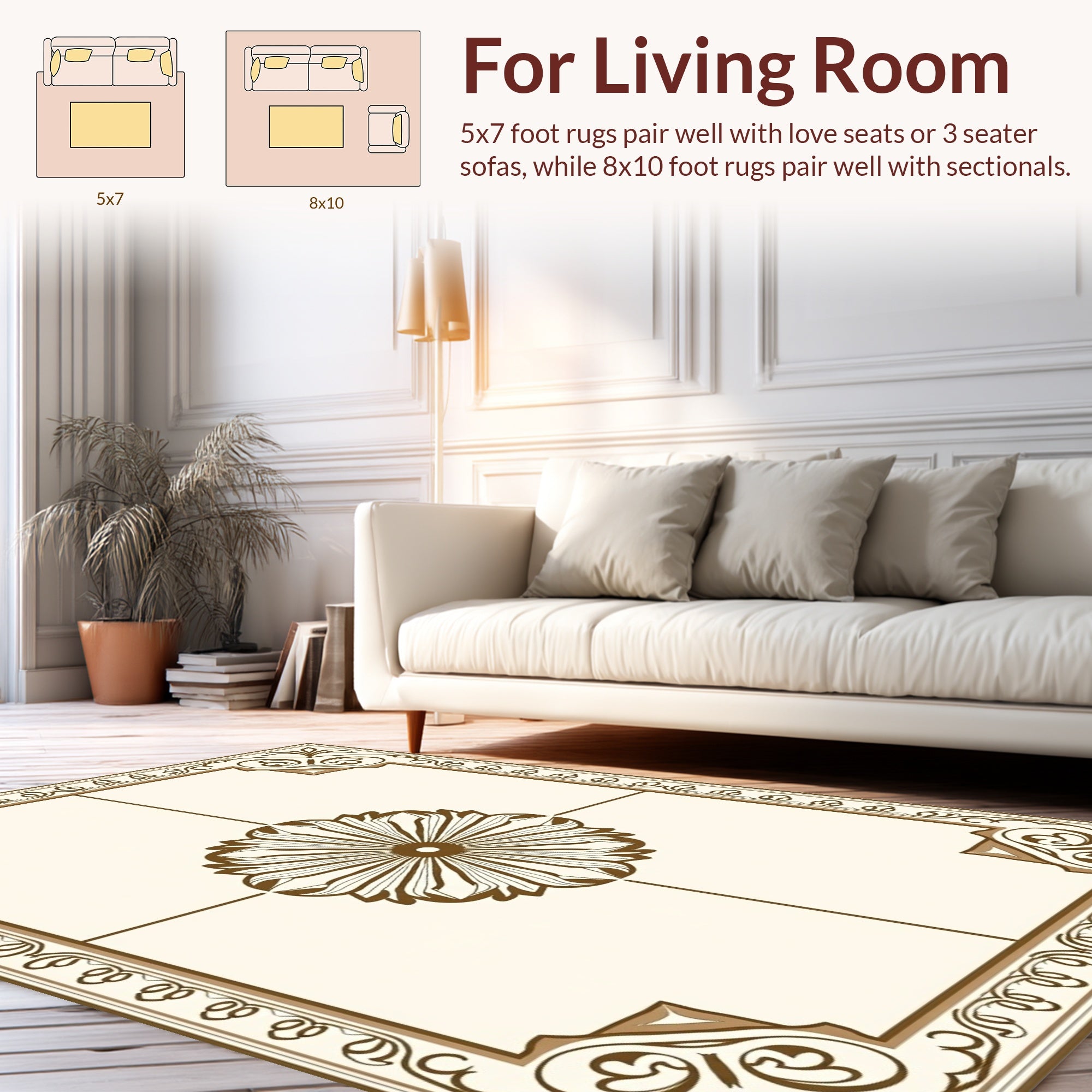 Classic Floral Medallion Border Rug