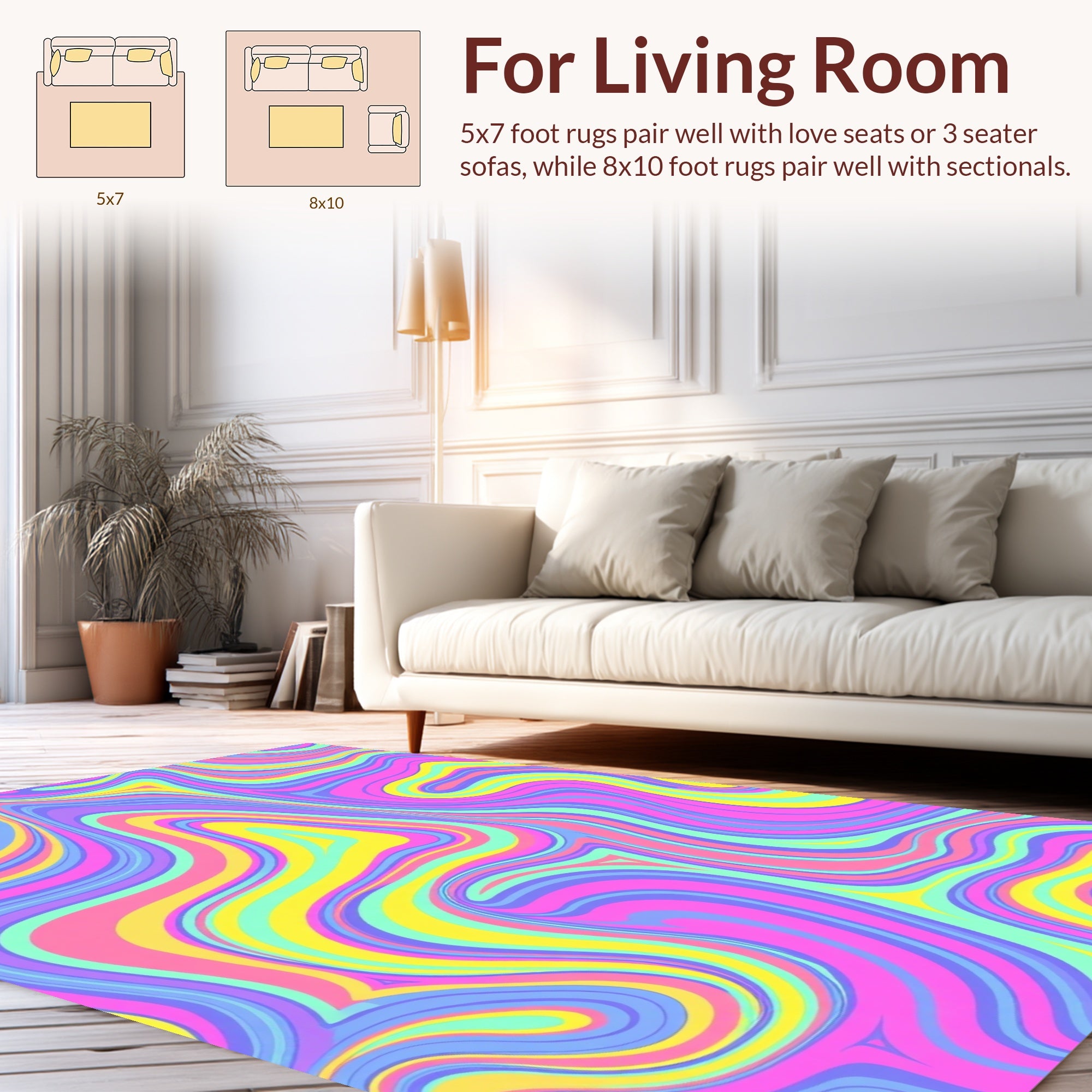 Pastel Swirl Patterned Rug