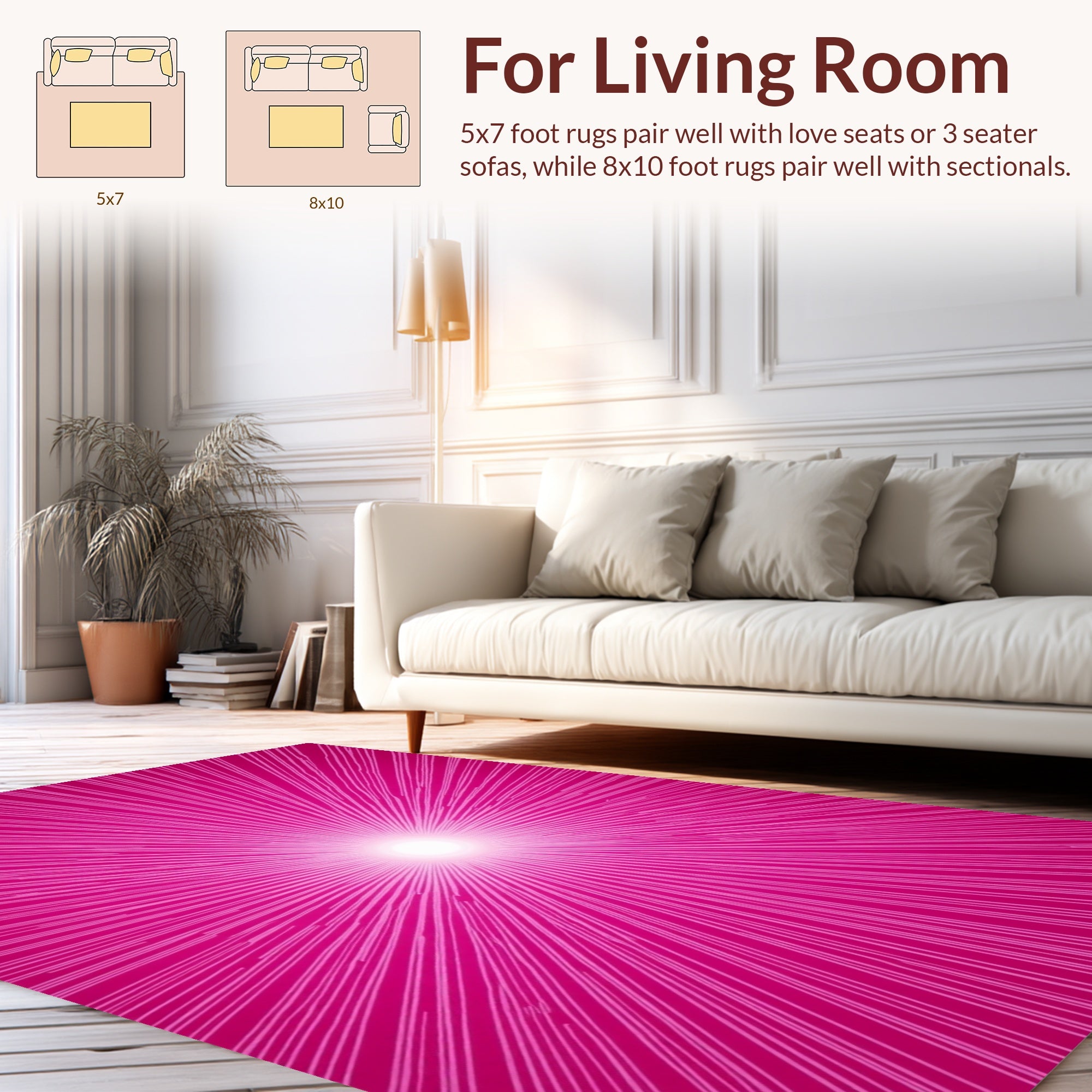 Radiant Burst Pink Patterned Rug