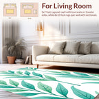 Green Leaf Branch Pattern Rug