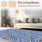 Abstract Blue Line Vortex Pattern Rug