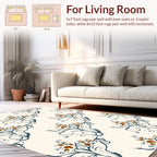 Brown Leafy Swirl Pattern Rug