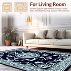 Classic Floral Medallion Contour Pattern Rug