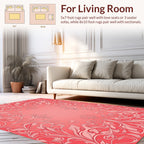 Elegant Coral Floral Swirl Design Rug