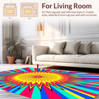 Radiant Pop Art Sunburst Rug