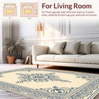 Classic Floral Medallion Border Rug Design Rug