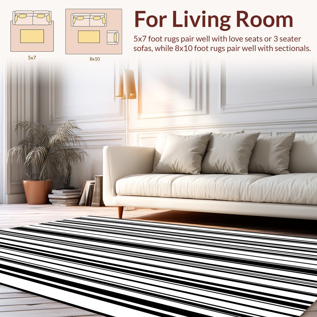 Bold Vertical Stripes Geometric Pattern Rug