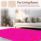 Vibrant Red Swirl Pattern Rug