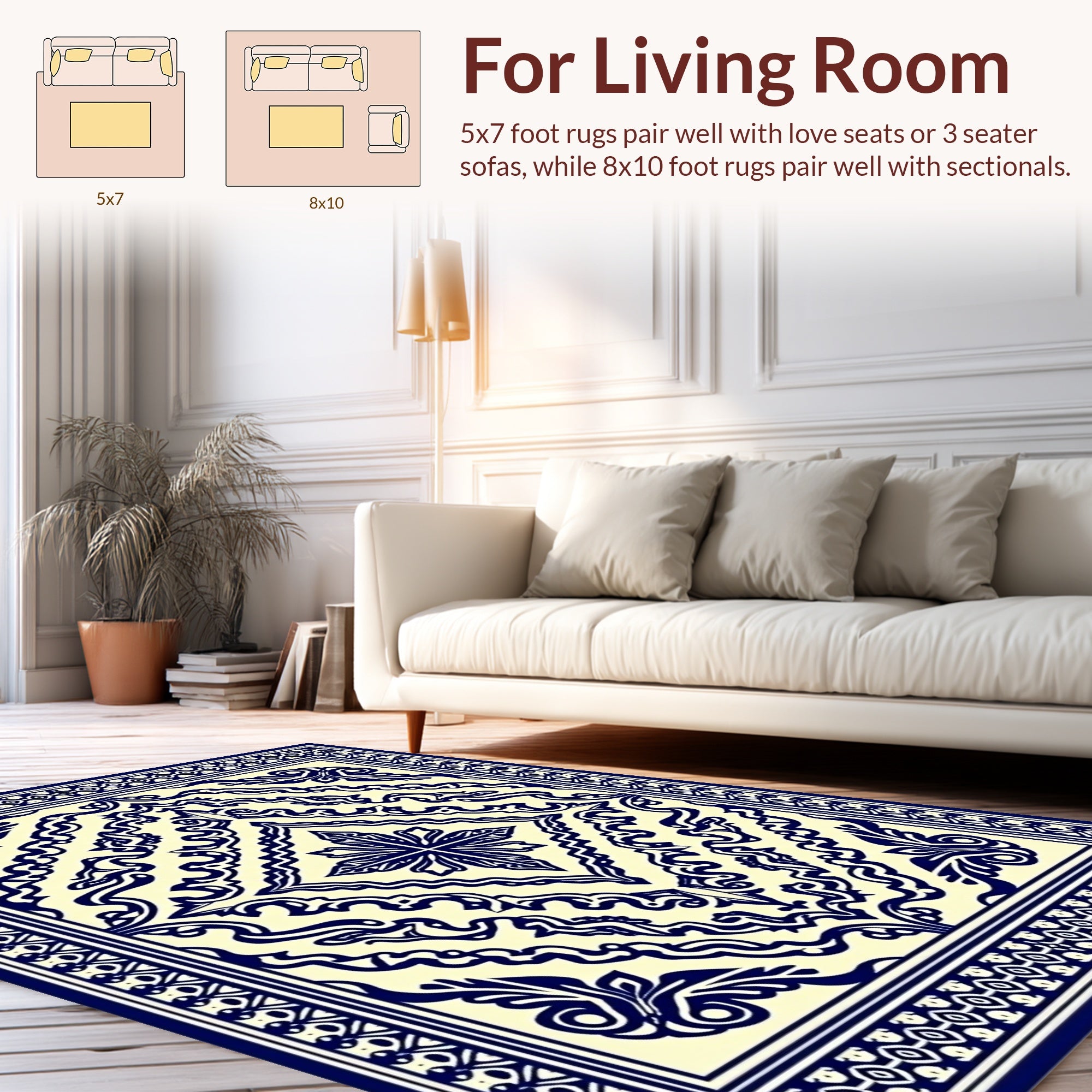 Classic Floral Scrollwork Medallion Design Rug