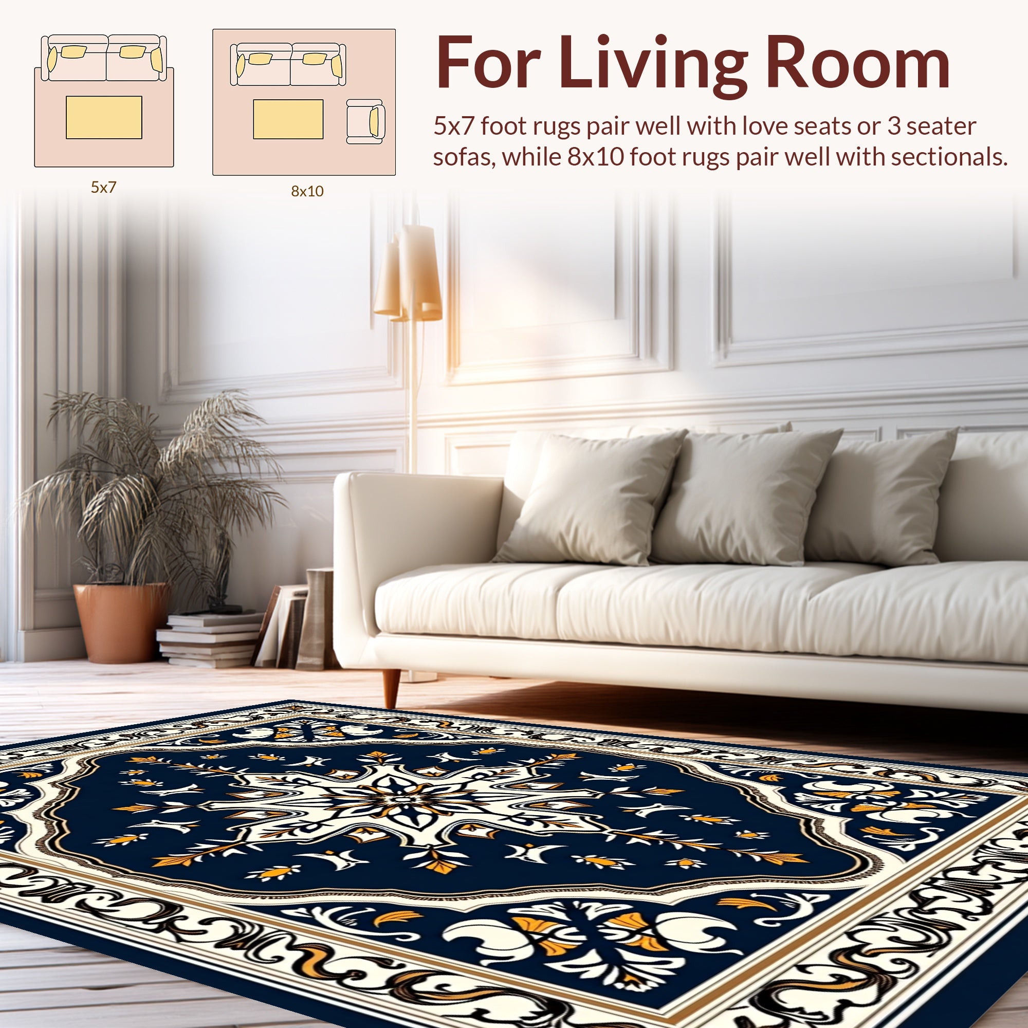 Ornate Floral Mandala Classic Pattern Rug