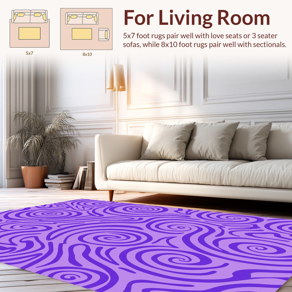Vibrant Purple Swirl Pattern Rug