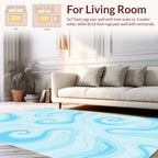 Abstract Swirls Teal Blue Rug