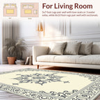 Ornate Floral Scroll Centerpiece Design Rug